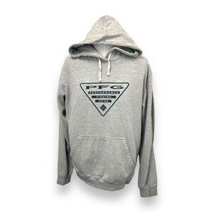 Columbia PFG Performance Fishing Gear Hoodie Grey M Cotton & Polyester